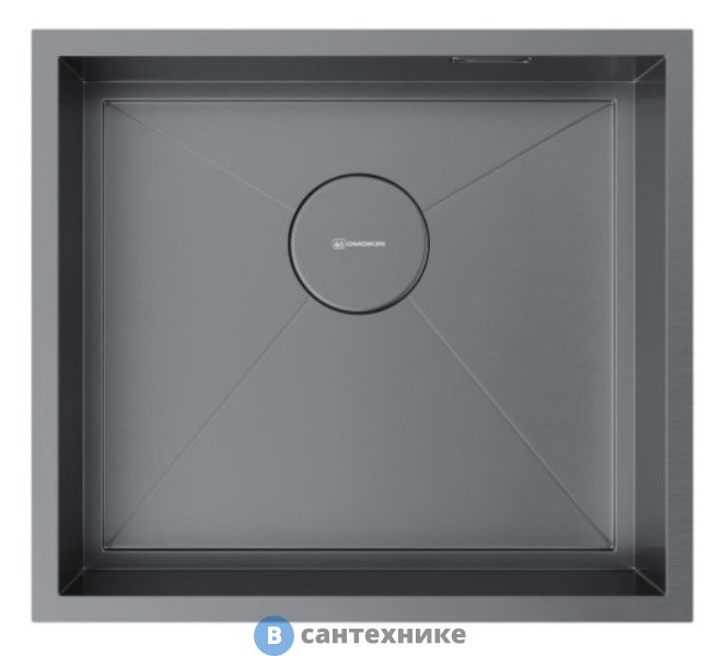 Кухонная мойка OMOIKIRI Kasen 49-16-GM нерж.сталь/вороненая сталь (4997055)