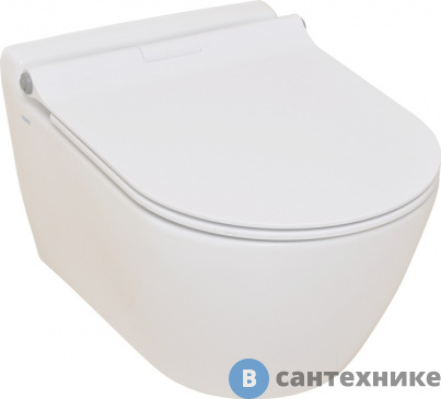 картинка Унитаз подвесной SEREL SMART со встр. форсункой биде с тонким сиденьем-микролифт (SM25BM+BetaSlim)