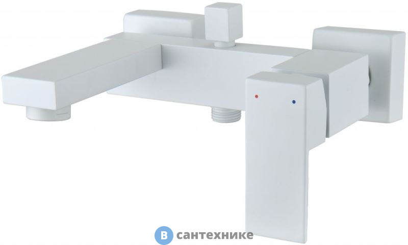 Смеситель Aquanet AF420-20W Blanco для ванны, короткий излив, белый (261818)