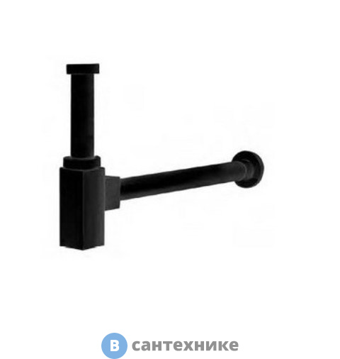 Сифон Cezares CZR-B-SMQ-NOP под раковину, квадратный, чёрный матовый
