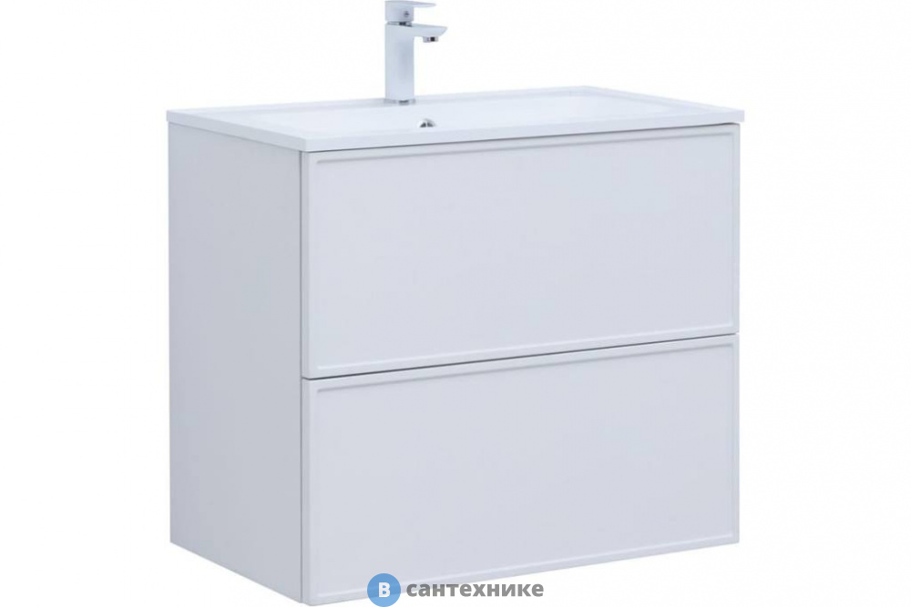 Тумба под раковину Aquanet Арт 75 белый матовый (313255)