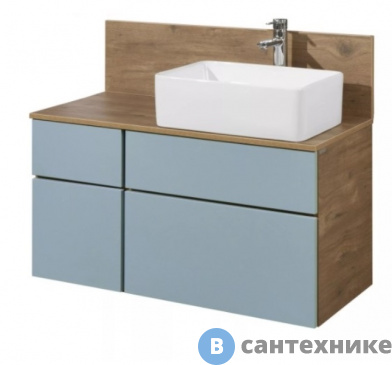 картинка Тумба под раковину Акватон Мишель 100 Дуб Рустикальный/фьорд (1A256901MIX30), без столешницы