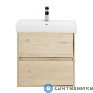 картинка Тумба под раковину BelBagno NEON подвесная с двумя выкатными ящиками, с доводчиками, Pino Bianco, 572x346x550, NEON-600-2C-SO-PB