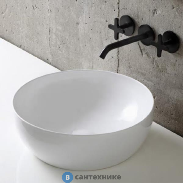 Раковина AZZURRA ELEGANCE CIRCLE 40х40х14 см без отв. под смеситель, белый (ELLA040140C0BI/(ECI40 bi)*0)