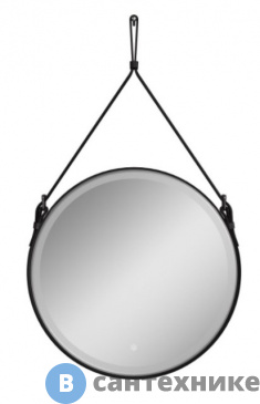 картинка Зеркало с подсветкой Art & MAX MILAN на ремне из черной кожи AM-Mil-800-DS-F-Nero