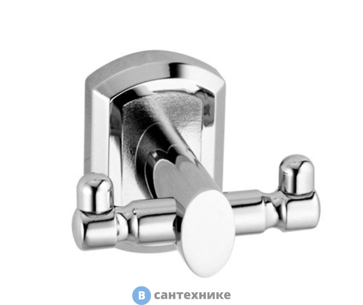 Крючок двойной WasserKRAFT Oder K-3023D металл, хромоникелевое покрытие