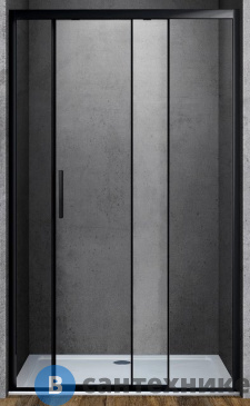 картинка Душевая дверь Vincea Soft VDS-3SO120CLB, 1200, чёрный, стекло прозрачное