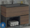 картинка Тумба Comforty Франкфурт-90 дуб шоколадно-коричневый с раковиной COMFORTY 90E черная матовая