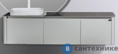 картинка Тумба с раковиной Black&White U915.1600L Blum металлический ящик (1594x545x400)