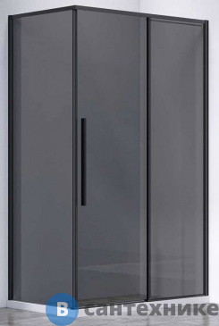 картинка Душевой уголок Vincea Slim-N VSR-4SN8013CGB, 1300*800, черный, стекло тонированное, без поддона