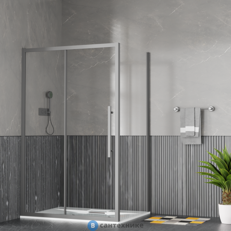 Душевое ограждение ESBANO ESF-119PS-GM оружейная сталь