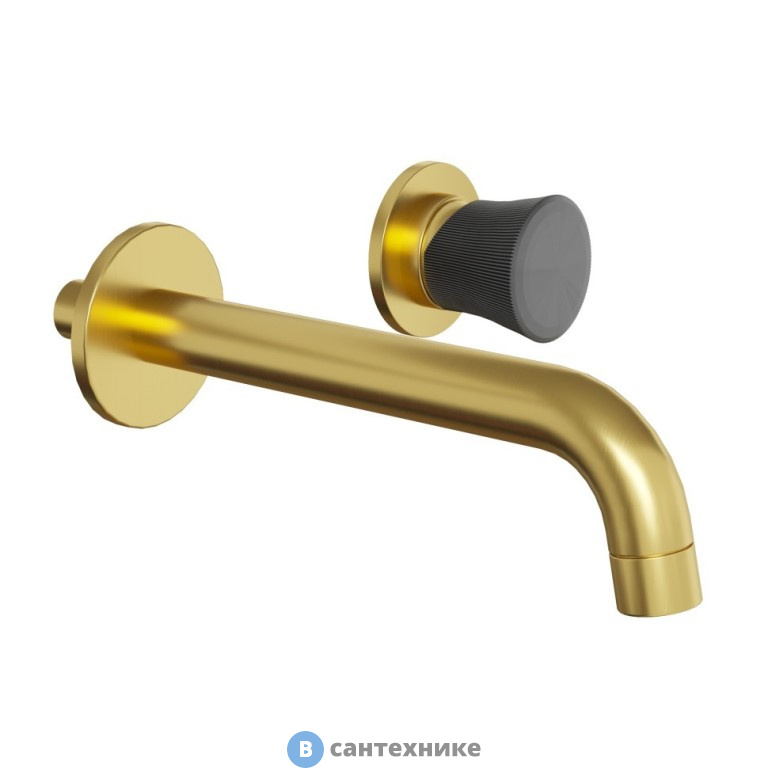 Смеситель Paini 18PJ208PZ Domus для раковины Paini встраиваемый, матовое золото PVD