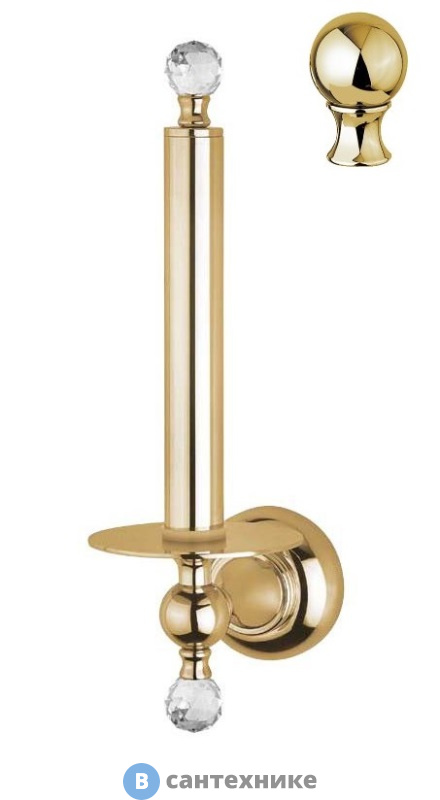 Держатель Cezares APHRODITE-TH042-03/24-M для туалетной бумаги, вертикальный, золото 24 карат