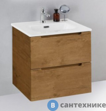 картинка Тумба под раковину BelBagno 51 см ETNA39-500/390-2C-SO-RN-P подвесная с двумя выкатными ящиками, Rovere Nature