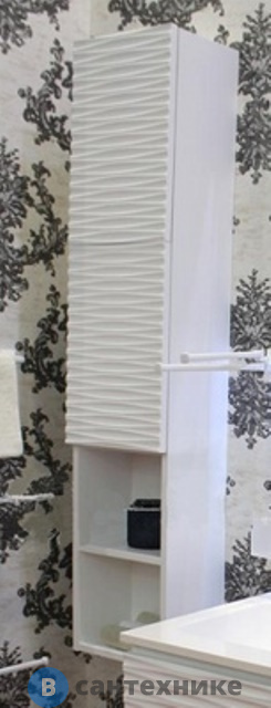 Колонна Cezares BALI BACL140.601 с одной распашной дверцей и двумя открытыми полками, Bianco Laccato Opaco