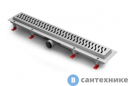 картинка Водоотводящий пластиковый желоб AZARIO D40 (боковой слив) с решеткой Harmony 750 мм (AZ-CH 750 H)