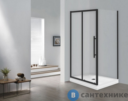 картинка Душевое ограждение ESBANO ESF-128PS-B черный, без поддона