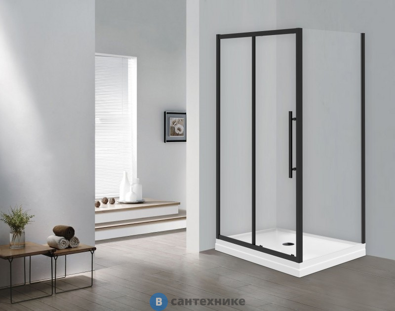 Душевое ограждение ESBANO ESF-128PS-B черный, без поддона