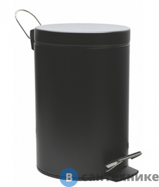 картинка Ведро WasserKRAFT K-635 Black 5 л нержавеющая сталь, ABS - пластик