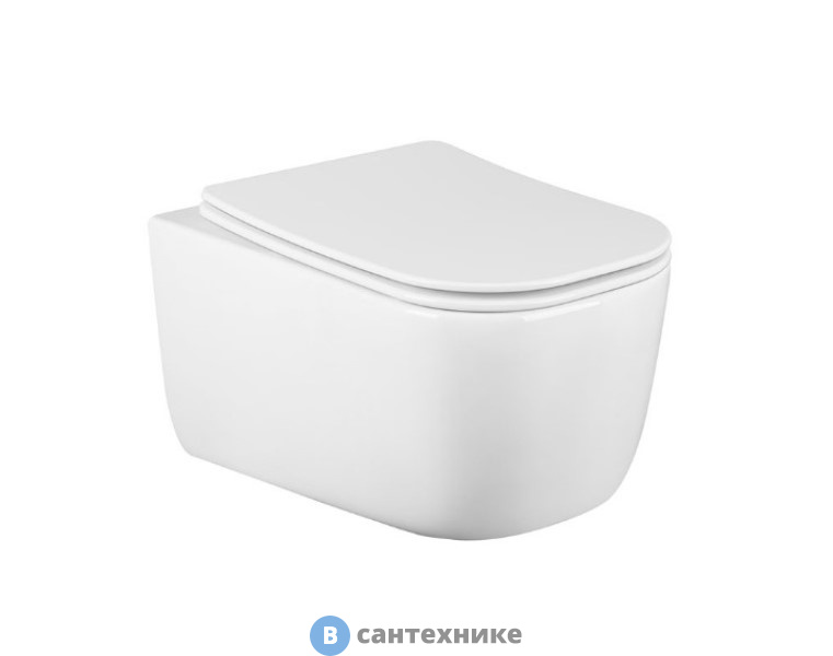 Унитаз подвесной Vincea Core VT1-28 безободковый, белый, ультратонкое soft-close сиденье