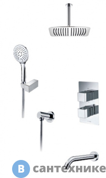 картинка Встраиваемый комплект WasserKRAFT А171568 Thermo для ванны с верхней душевой насадкой, лейкой и изливом