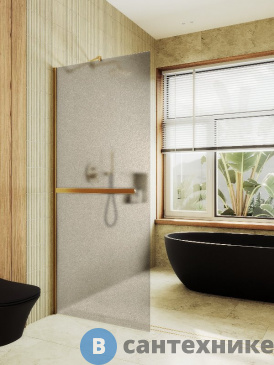 картинка Душевая перегородка в профиле MaybahGlass 1950*690 Стекло 8 мм Бронза матовая +Полотенцесушитель (MGD-722-3ш)