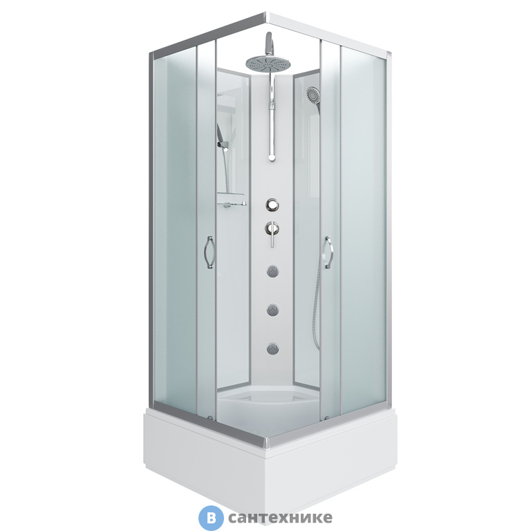 Душевая кабина Niagara NG-1108-14BKTG (900х900х2100) средний поддон, стекло матовое