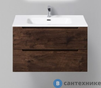 картинка Тумба под раковину BelBagno ETNA-H60 подвесная с двумя выкатными ящиками, с доводчиками, Rovere Moro, 800x455x600 (ETNA-H60-800-2C-SO-RW-P)