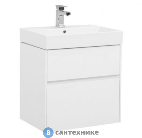 Тумба под раковину Aquanet Бруклин 60 белый глянец (203958)