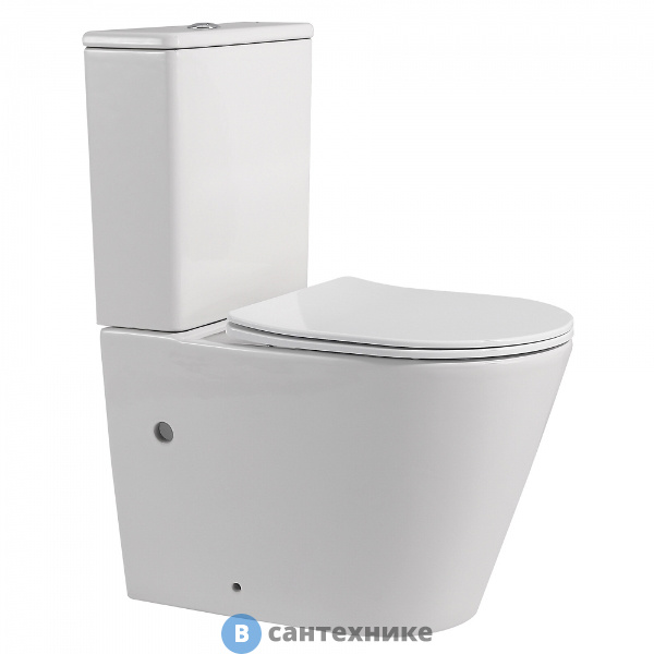 Унитаз с бачком ABBER Bequem AC1112 белый, безободковый