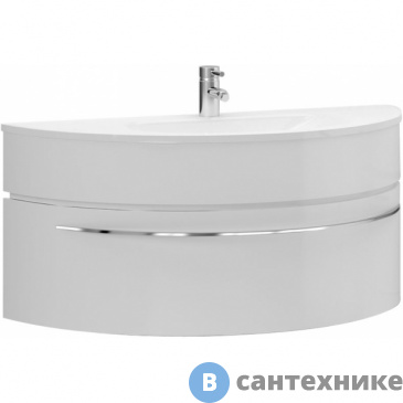 картинка Тумба под раковину De Aqua Эскалада 117 подвесная с ручкой, белый (Grass) (186751)