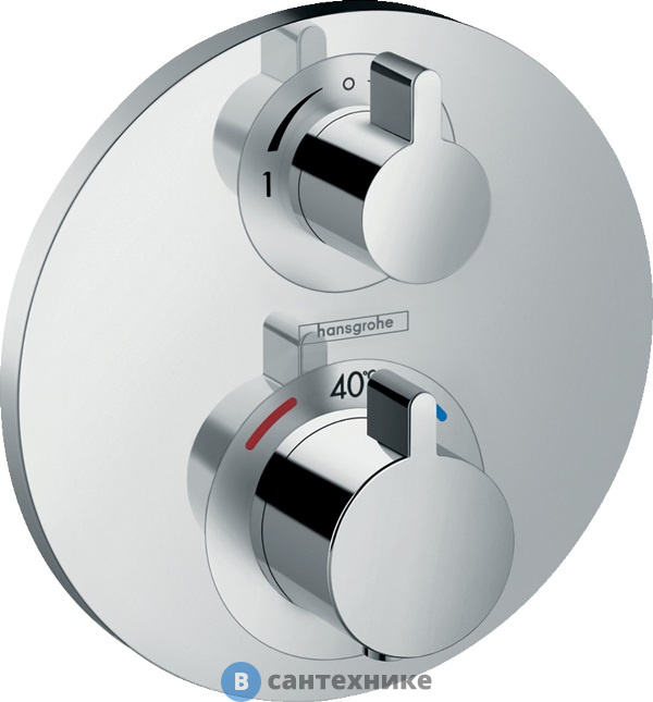 Смеситель Hansgrohe 15758000 Термостат с запорным/переключающим