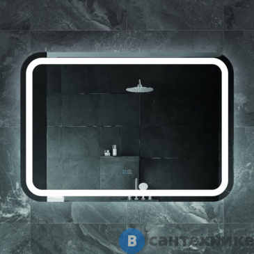 картинка Зеркало Cezares со встроенной подсветкой, сенсорным выключателем и подогревом CZR-SPC-STYLUS-1000-700-TCH-WARM, 12V, 220-240V, 1000x700x30