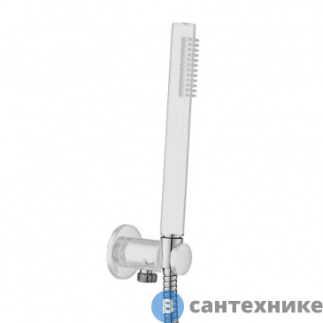 картинка Ручной душ Cezares CZR-DEFA1-BIO с гибким шлангом 150 см, штуцером и держателем, белый матовый