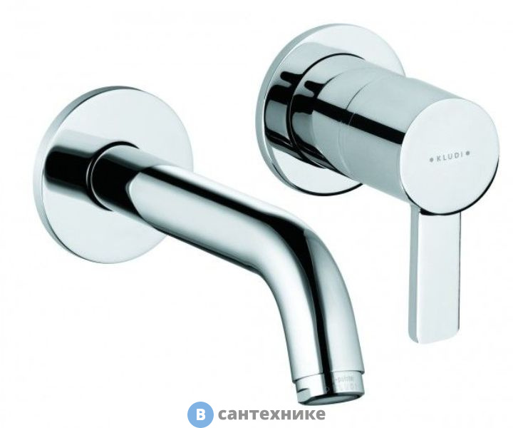 Однорычажный смеситель Kludi ZENTA 382440575 для раковины, внешняя часть, излив 170 мм