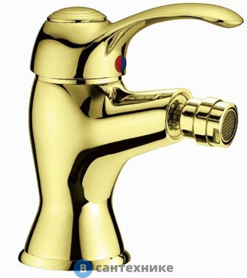 Смеситель Cezares LIRA-C-BS1-03 на биде с донным клапаном, золото