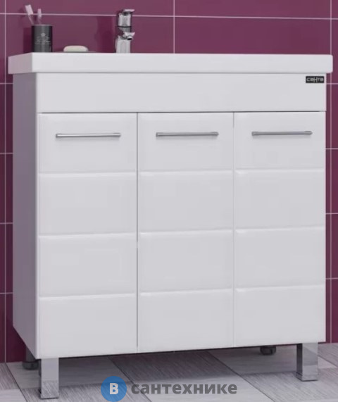 Тумба под раковину СанТа Омега-80 П напол. для ум. Фостер 80 П (207051)