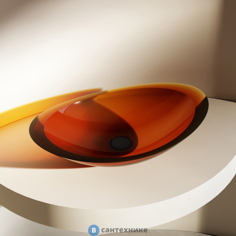 Раковина ABBER Kristall AT2808Opal накладная прозрачная, коричневая