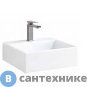 Раковина ArtCeram QUADRO накладная/подвесная 50х48 см, с 1 отв под смеситель, со слив переливом, белый (QUL002 01 00)