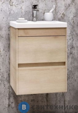 картинка Тумба под раковину Art & MAX FAMILY Family-500-2C-SO-PB подвесная с двумя выкатными ящиками, Pino Bianco, 500x350x550