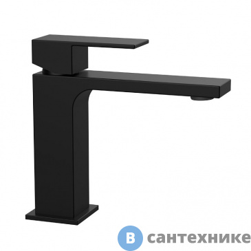 картинка Смеситель Vincea Cube VBF-1C01MB для раковины, однорычажный, черный