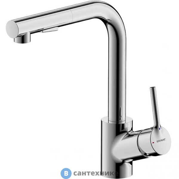 Смеситель Bravat AFFIABILITY F7172217CP-3 для кухни с вытяжным изливом