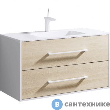 картинка Тумба под раковину Aqwella CORSICA 97,5 MAI0110 (подвесная, дуб сонома)