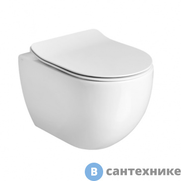 картинка Унитаз подвесной AXA Glomp 0201201 MINI 460х370 мм, White Glossy, без сиденья