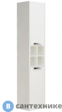 картинка Пенал подвесной Roca LAGO 857297806 1 регулируемая полочка, корзина для белья /35х28х165,5/ (белый глянец)