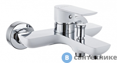 картинка Смеситель Aquanet AF520-20CW Arctic, для ванны, хром/бел (216776)
