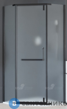 картинка Душевой уголок RGW HO-081-B 100*100*195 трапеция/чёрный/сатинат/8 мм (350608100-24) без поддона