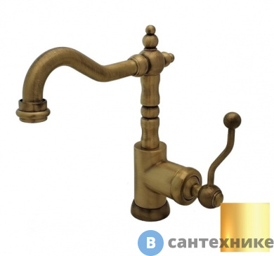 картинка Смеситель Paini Duomo 88OP250 для раковины с д/к, золото