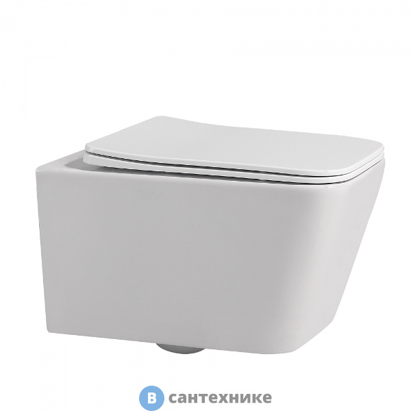 Унитаз ABBER Rechteck AC1201 подвесной белый, безободковый