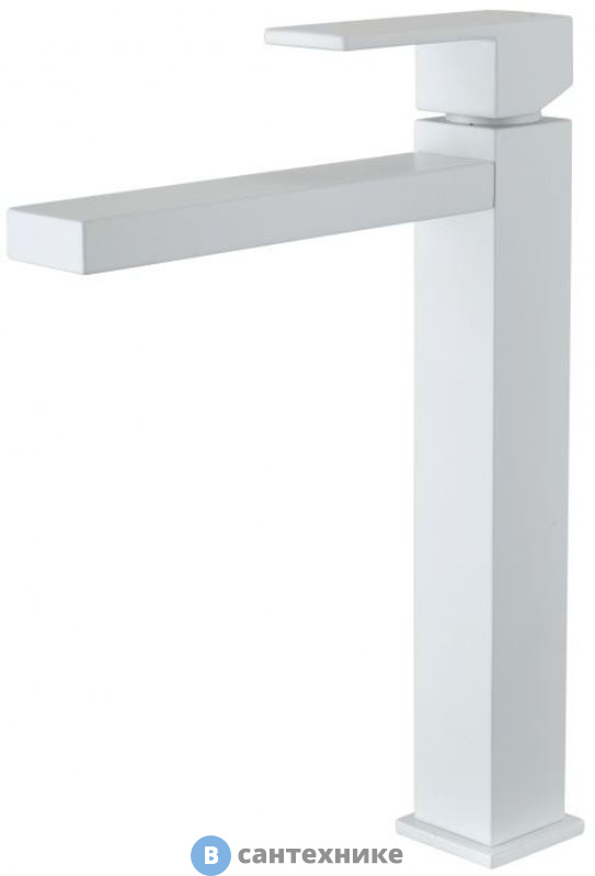 Смеситель Aquanet AF420-11W Blanco для умыв. высокий, без донного кл., белый (261817)